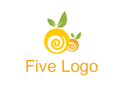 korus in oranges with leaves food logo