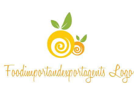 korus in oranges with leaves food logo