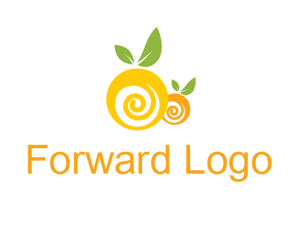 korus in oranges with leaves food logo