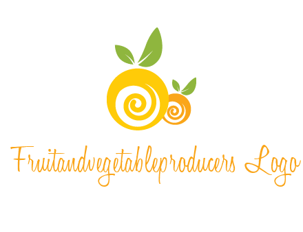 korus in oranges with leaves food logo