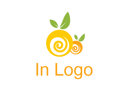 korus in oranges with leaves food logo