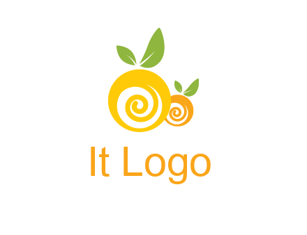 korus in oranges with leaves food logo