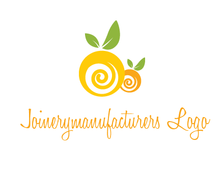 korus in oranges with leaves food logo