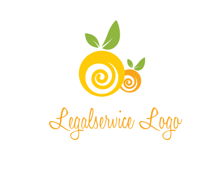 korus in oranges with leaves food logo