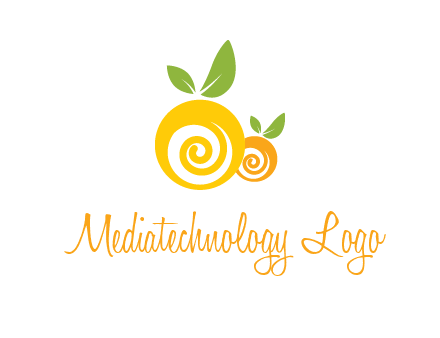 korus in oranges with leaves food logo