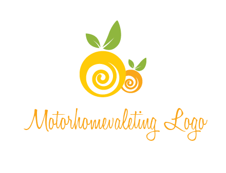 korus in oranges with leaves food logo