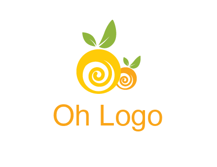 korus in oranges with leaves food logo