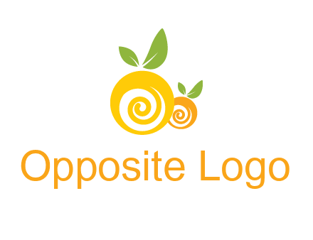 korus in oranges with leaves food logo