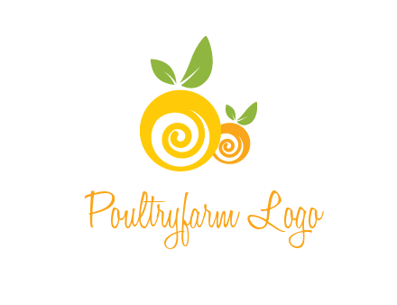 korus in oranges with leaves food logo