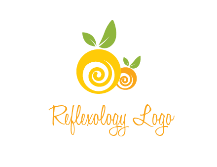 korus in oranges with leaves food logo
