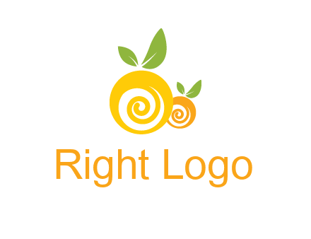 korus in oranges with leaves food logo