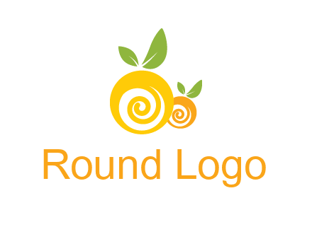 korus in oranges with leaves food logo