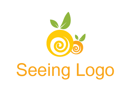 korus in oranges with leaves food logo