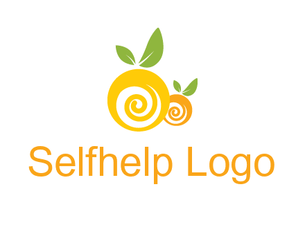 korus in oranges with leaves food logo