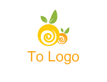 korus in oranges with leaves food logo
