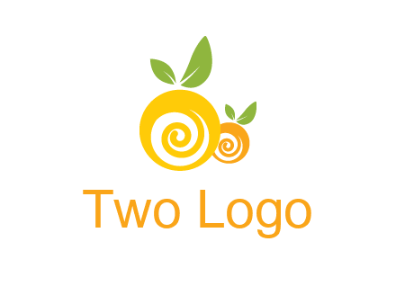 korus in oranges with leaves food logo