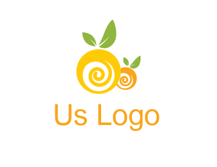 korus in oranges with leaves food logo