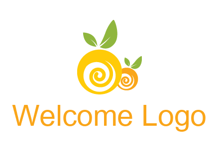 korus in oranges with leaves food logo