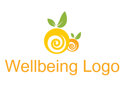 korus in oranges with leaves food logo