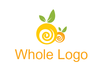 korus in oranges with leaves food logo