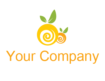 korus in oranges with leaves food logo