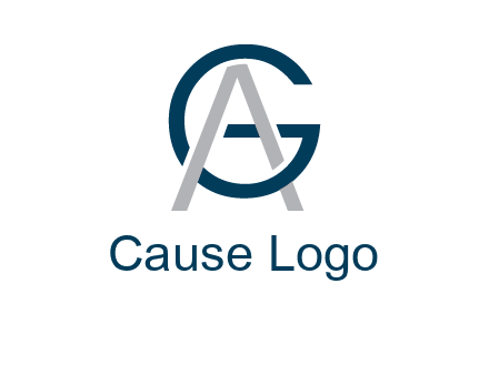 letter A intertwining with letter G