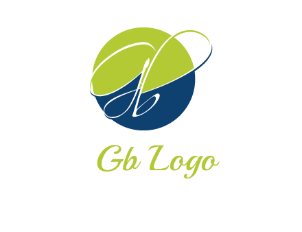 letter g and b inside the circle logo
