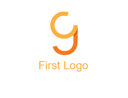 letter C joined with curved line forming letter G