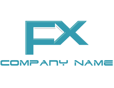 arrow made of letter f and x logo