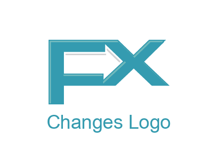 arrow made of letter f and x logo