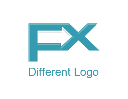 arrow made of letter f and x logo