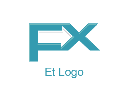 arrow made of letter f and x logo