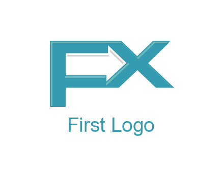 arrow made of letter f and x logo
