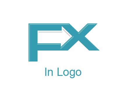 arrow made of letter f and x logo