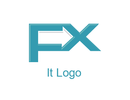 arrow made of letter f and x logo