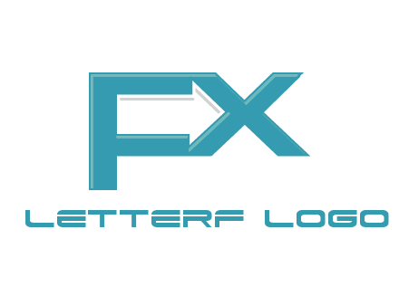 arrow made of letter f and x logo