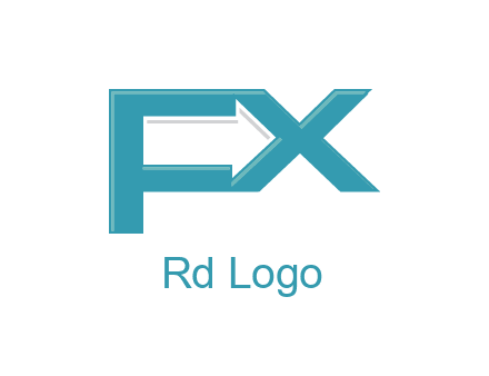 arrow made of letter f and x logo