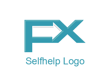 arrow made of letter f and x logo