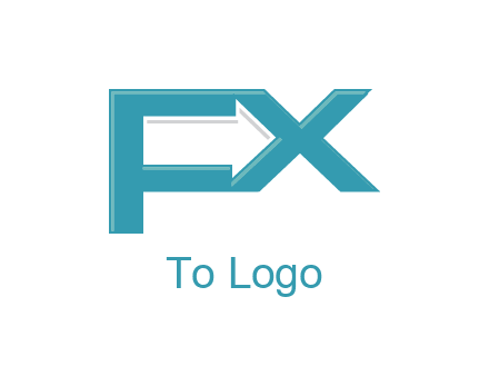arrow made of letter f and x logo