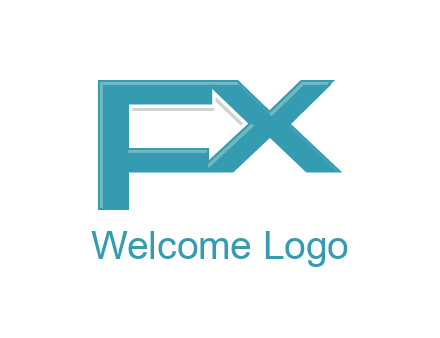 arrow made of letter f and x logo
