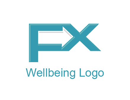 arrow made of letter f and x logo