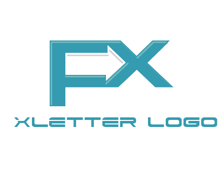 arrow made of letter f and x logo