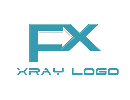 arrow made of letter f and x logo
