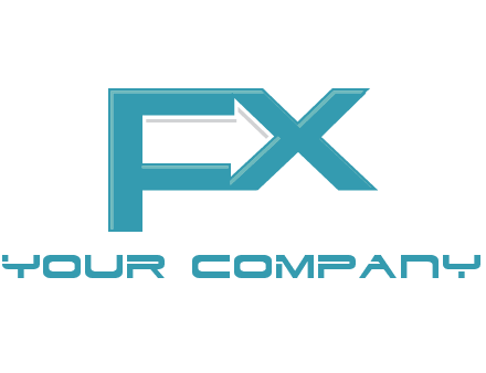 arrow made of letter f and x logo