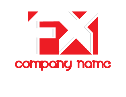 letter f and x inside the rectangle logo