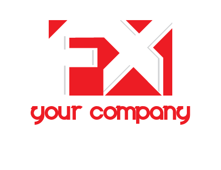 letter f and x inside the rectangle logo