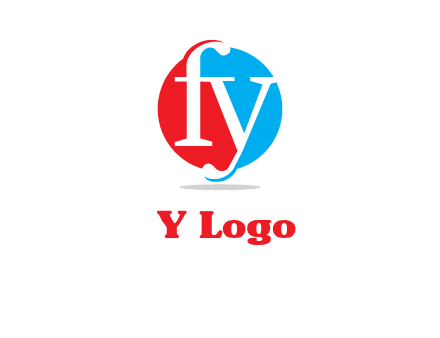 Letter f and y inside the circle logo