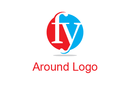 Letter f and y inside the circle logo