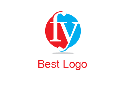 Letter f and y inside the circle logo