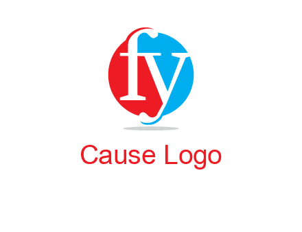 Letter f and y inside the circle logo